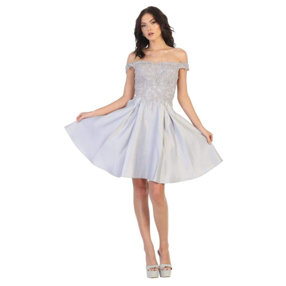 Silver Dama Dresses for Quinceañera Style By May Queen MQ1766